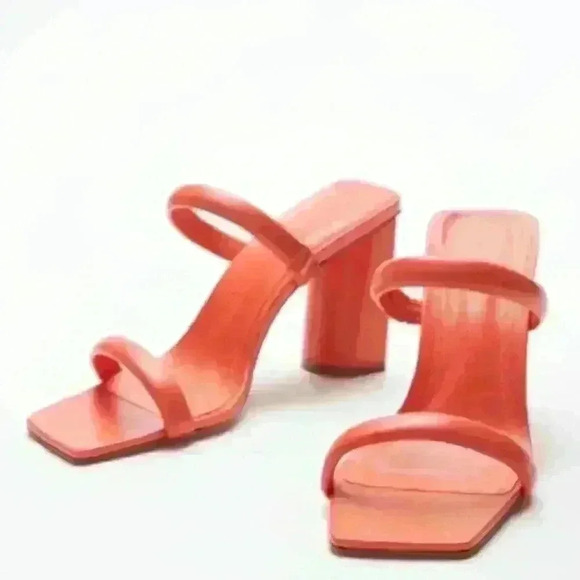 NWT SCHUTZ Ully Nappa Leather Double Straps Heeled Sandal - Picture 5 of 16